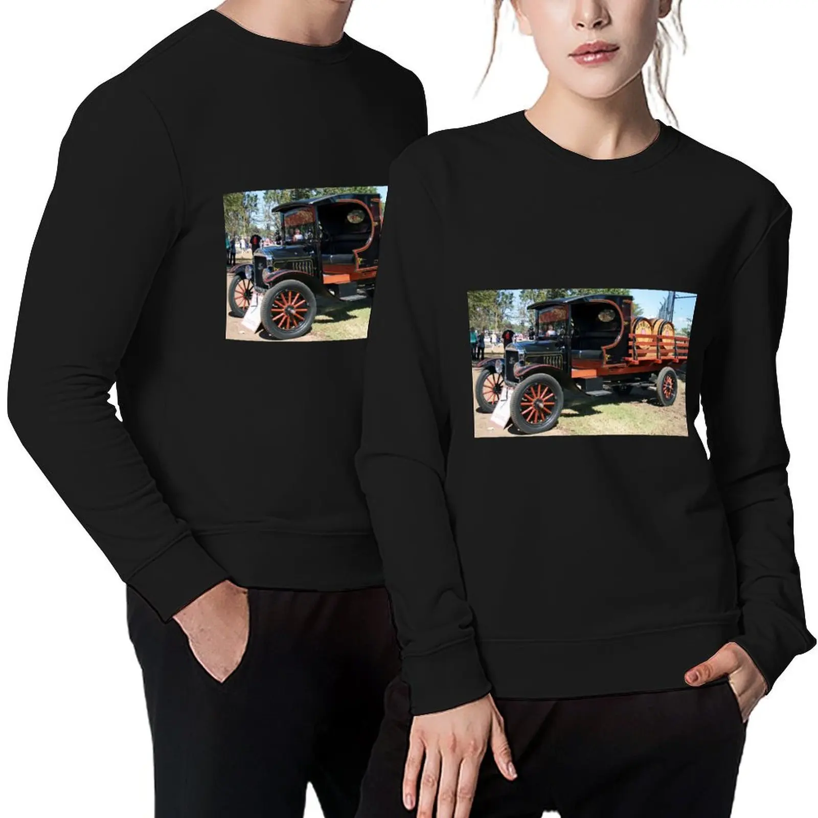 

Jim's, Beam truck Pullover graphic t shirts men korean autumn clothes men's clothing winter clothes men sweatshirt