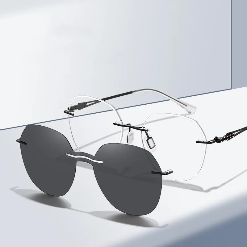 

Fashion Polarized Sunglasses Women Magnetic Clip On Glasses Alloy Optical Prescription Eyeglass Frames Magnet Clips Retro
