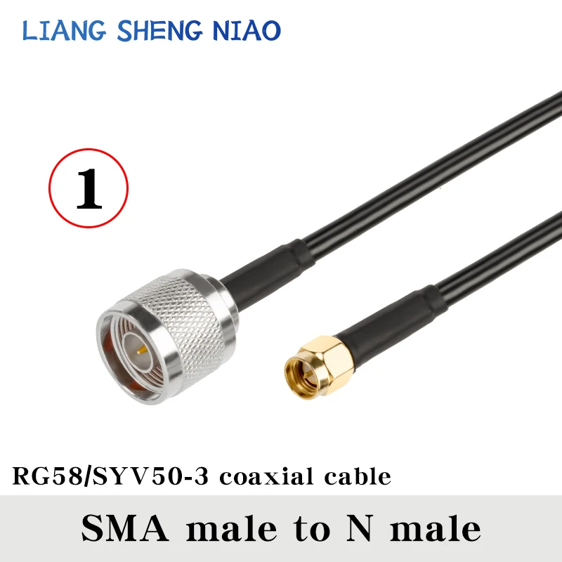 Konektor SMA laki-laki ke N laki-laki tipe N perempuan RG58 kabel ekstensi koaksial RG58 0.3 M-20 M adaptor RF Pigtail N ke SMA kabel koaksial