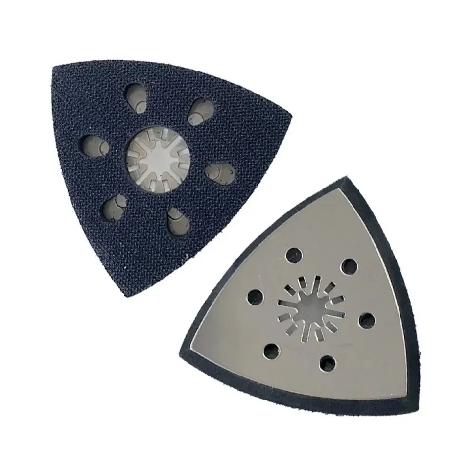 

90mm Triangular Sanding Pad 6 Holes Quick Release Universal Triangular Sand Saw Blade Woodworking Multi-Tool Sand Base Accessory
