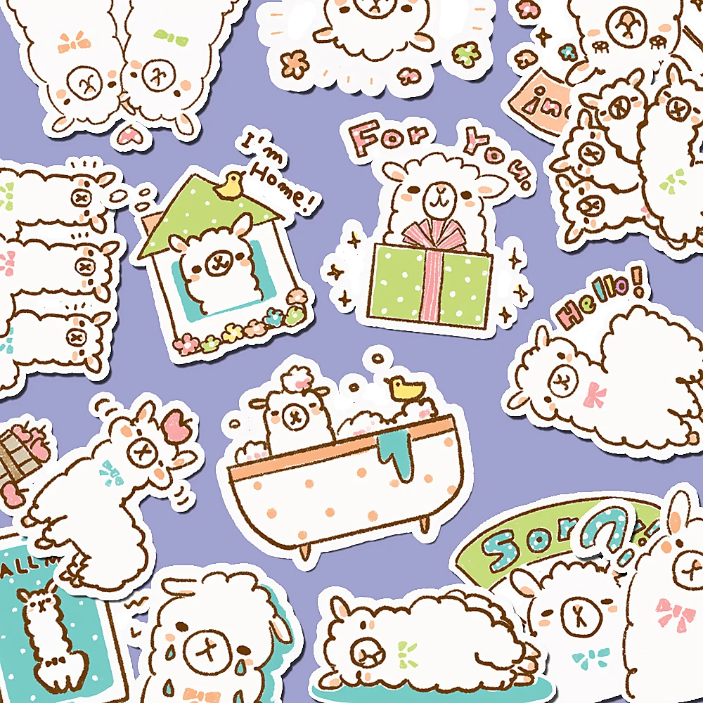 

40PCS Cute Alpaca Stickers Adhesive Llama Art Decal DIY Craft Gift for Journal, Notebook, Calender, Laptop