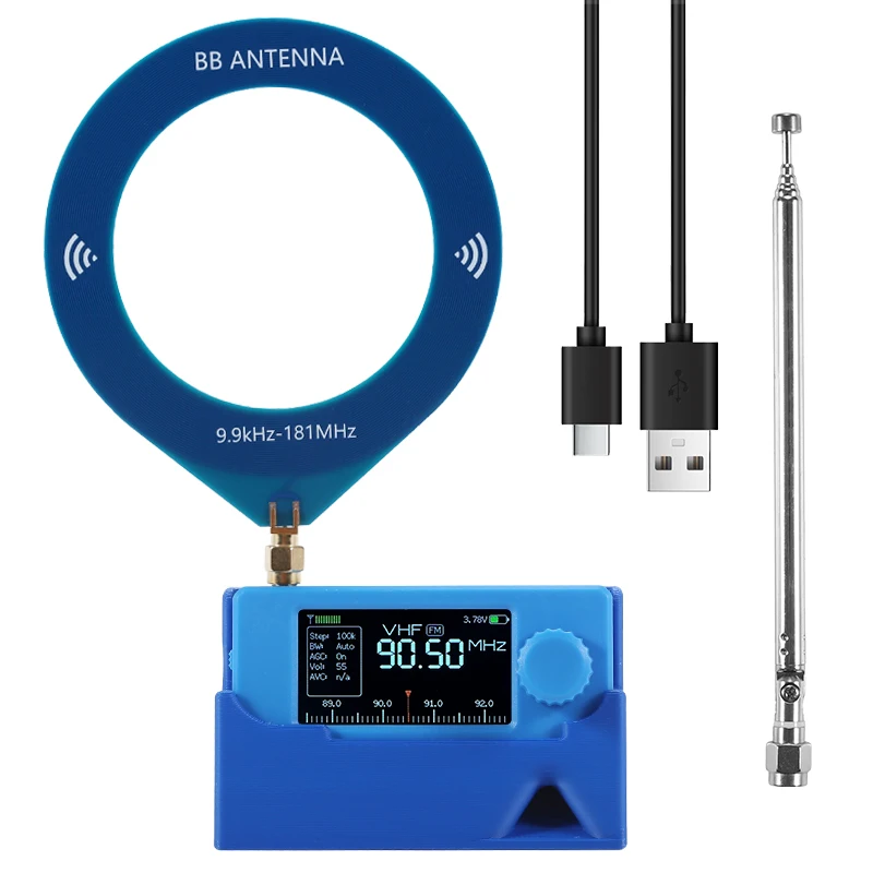 Mini SI4732 0.5-108mhz SSB AM FM HF SW MW Display All Band Receiver Radio With Amplification bracket