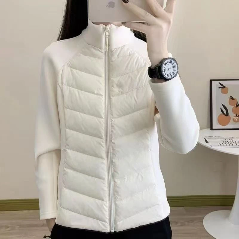Women's Slim Fit Spliced Cotton Comfortable Jacket For Autumn Winter Outdoor Cotton Jacket, Plus Size For Warmth Fashion