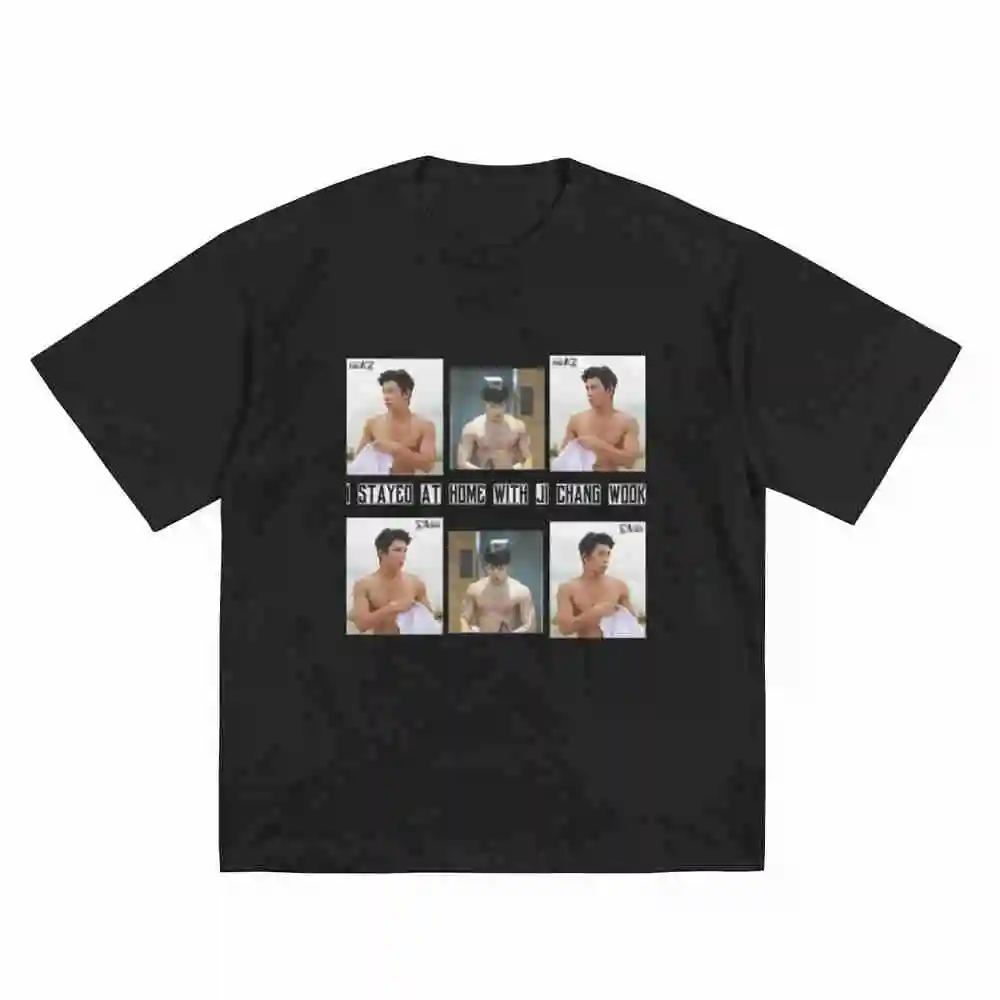 Ji Chang Wook Chang Print Asian Drama K Actor Short Sleeve Tee 100% Cotton T-Shirt
