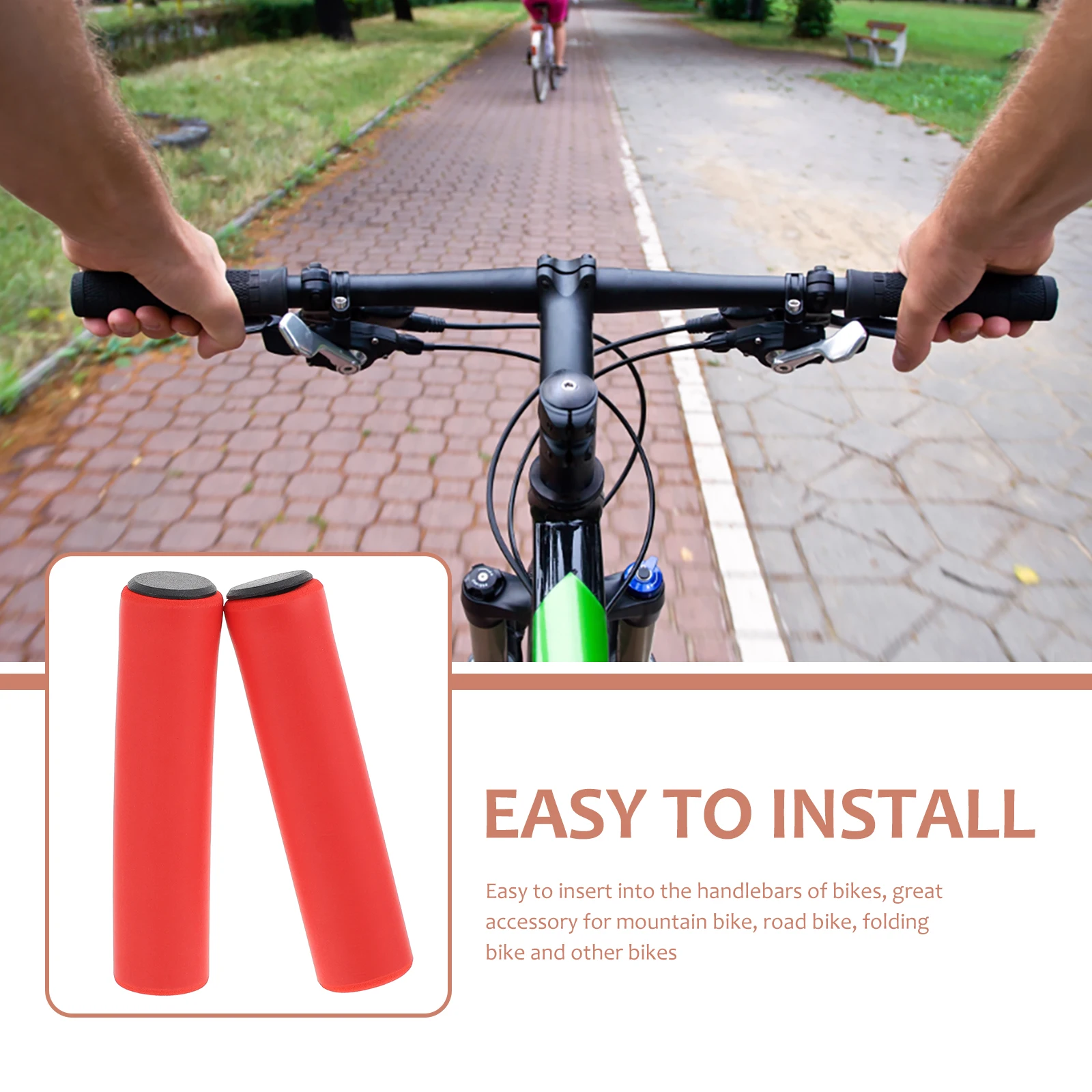 

4 Pairs Bike Handlebar Grips Silicone Covers Mountain Bike Supplies Anti-slip Durable Lightweight Portable Handlebars