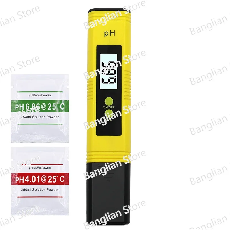 50pcs Ph Meter Button Type Large Screen Automatic Correction Ph Test Pen Aquarium Ph Pen Acid-base Instrument