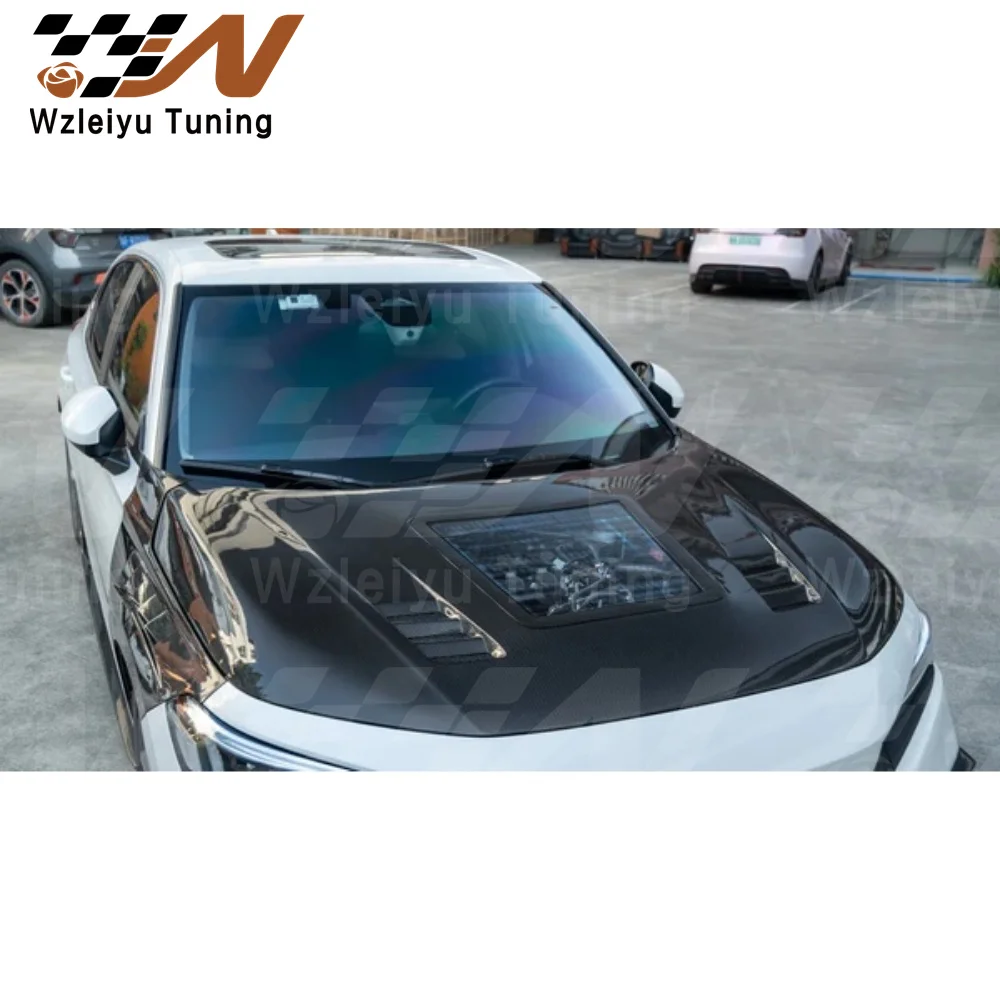 New Style Carbon Fiber Front Hood Bonnet Fit For Honda Civic 11th Sedan Generation High Quality Fitment