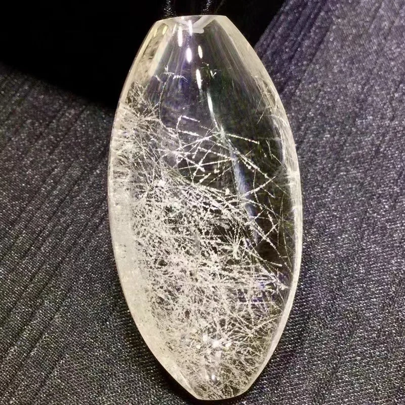 Natural White Rutilated Quartz Pendant 56*28*18.5mm Rutilated Quartz Flower Men Women Brazil AAAAAAA