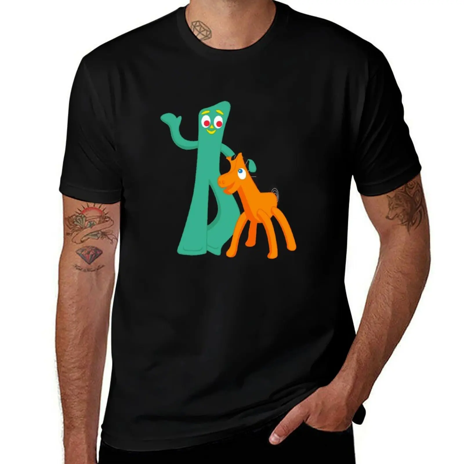 

Gumby and pokey T-Shirt cotton tshirt 100% t shirt men 100% cotton luxury brand man t shirt designer T-Shirt