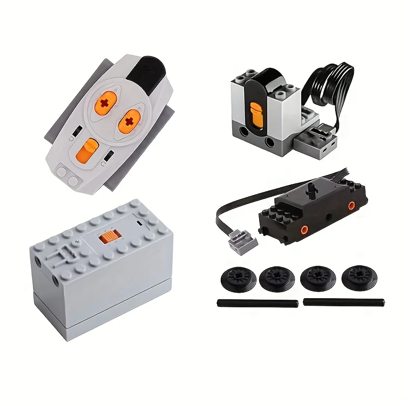 

Комплект двигателей с силовыми функциями, совместимый с набором Power Mechanics Train, набор батарейных коробок с дистанционным управлением — 17 шт.