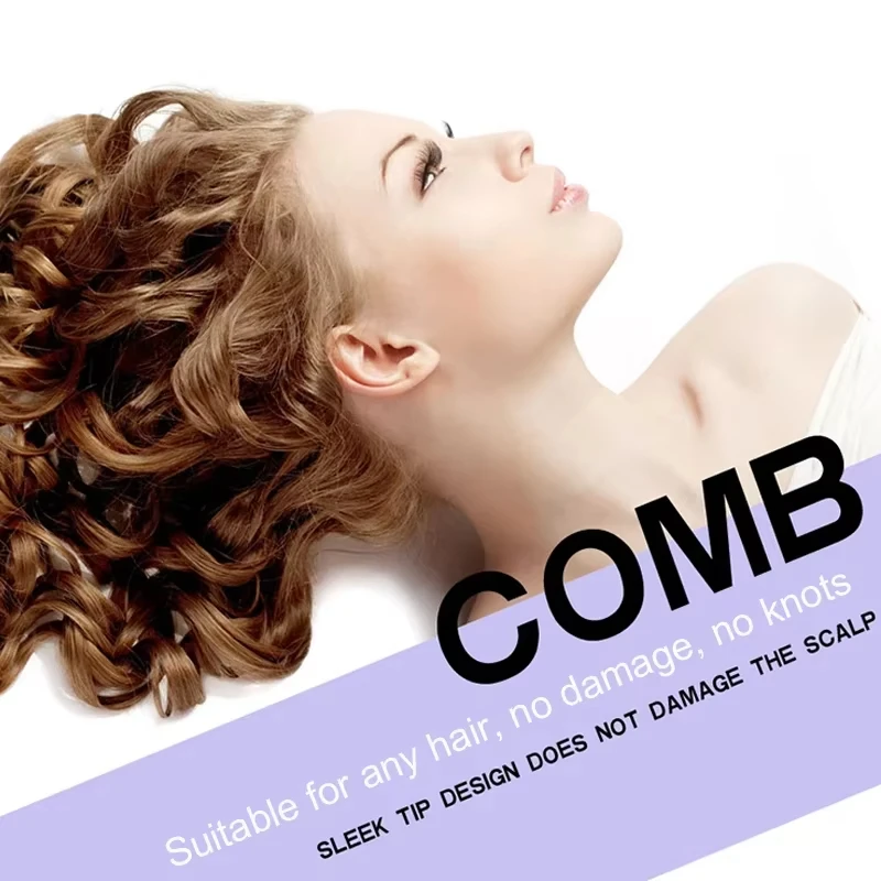 Hair Rectangular Plastic Wide Tooth Comb Handle Massage Comb Thick Long Hair For Home Use Detangling Hair Comb