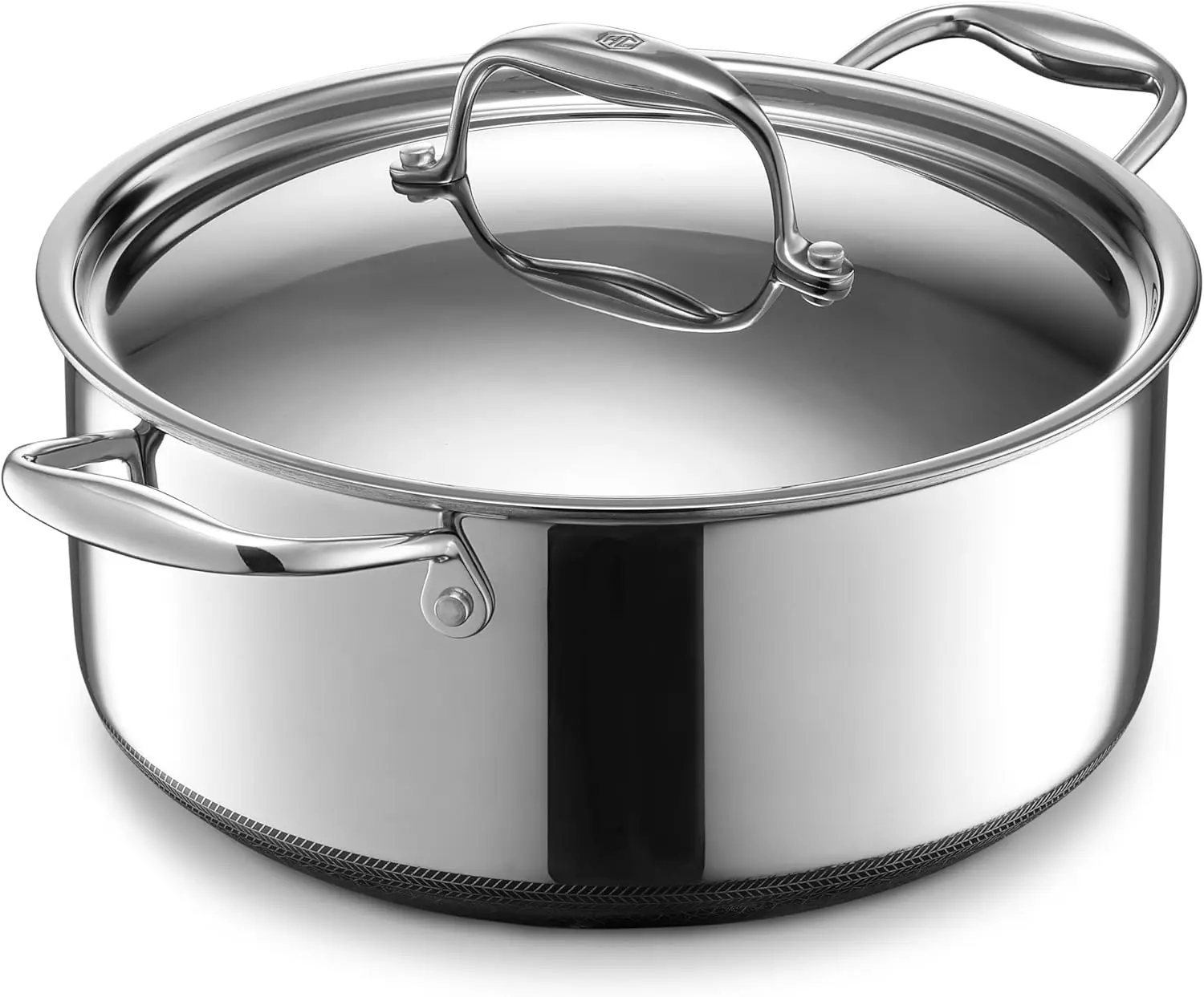 

Hybrid Nonstick 5-Quart Dutch Oven with Stainless Steel Lid, Stay-Cool Handles, Dishwasher-Friendly, Oven-Safe Up to 900°F