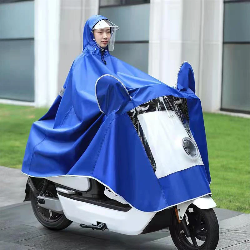 Motorcycle Raincoat Waterproof Hoodie Rain Cape Reusable Bike Rain Coat Mobility Scooter Outdoor Rain Poncho For Men Women