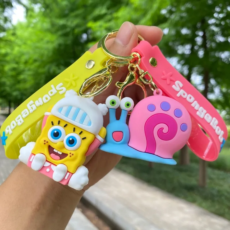 جديد Kawaii الكرتون سبونجبوب سكوير باتريك ستار المفاتيح دمية قلادة سيارة المفاتيح حقيبة نسائية قلادة الفتيات هدية عيد ميلاد #1