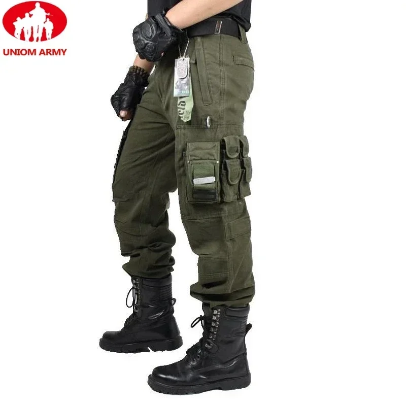 2024 CARGO PANTS Overalls Male Men\'s Army Wide TACTICAL PANTS MILITARY Work Many Pocket Casual Style Men Straight Trousers