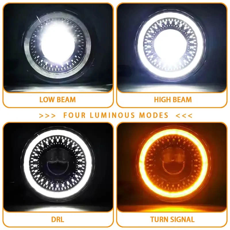 Bright Anti-glare 7 Inch Led Headlights Round For Land Rover Defender JEEP