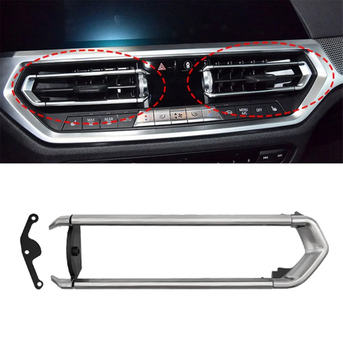 Right Front Middle AC Air Vent Outlet Grille Trim Frame Panel Cover for BMW 3 Series G20 G28 2019-2022 Z4 G29