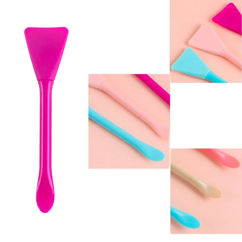 Cepillo de máscara Facial de doble cabezal, palo de máscara Facial de silicona con cuchara, aplicar película de barro, cepillo de máscara Facial, herramienta de belleza Facial