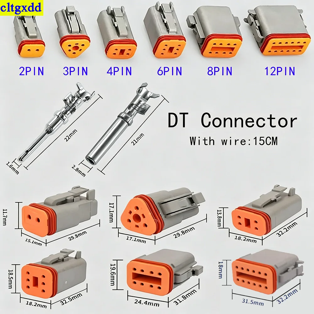 Cltgxdd 1/5 set Deutsch DT connector 2/3/4/6/8/12 pin waterproof automotive motor electrical waterproof connector plug