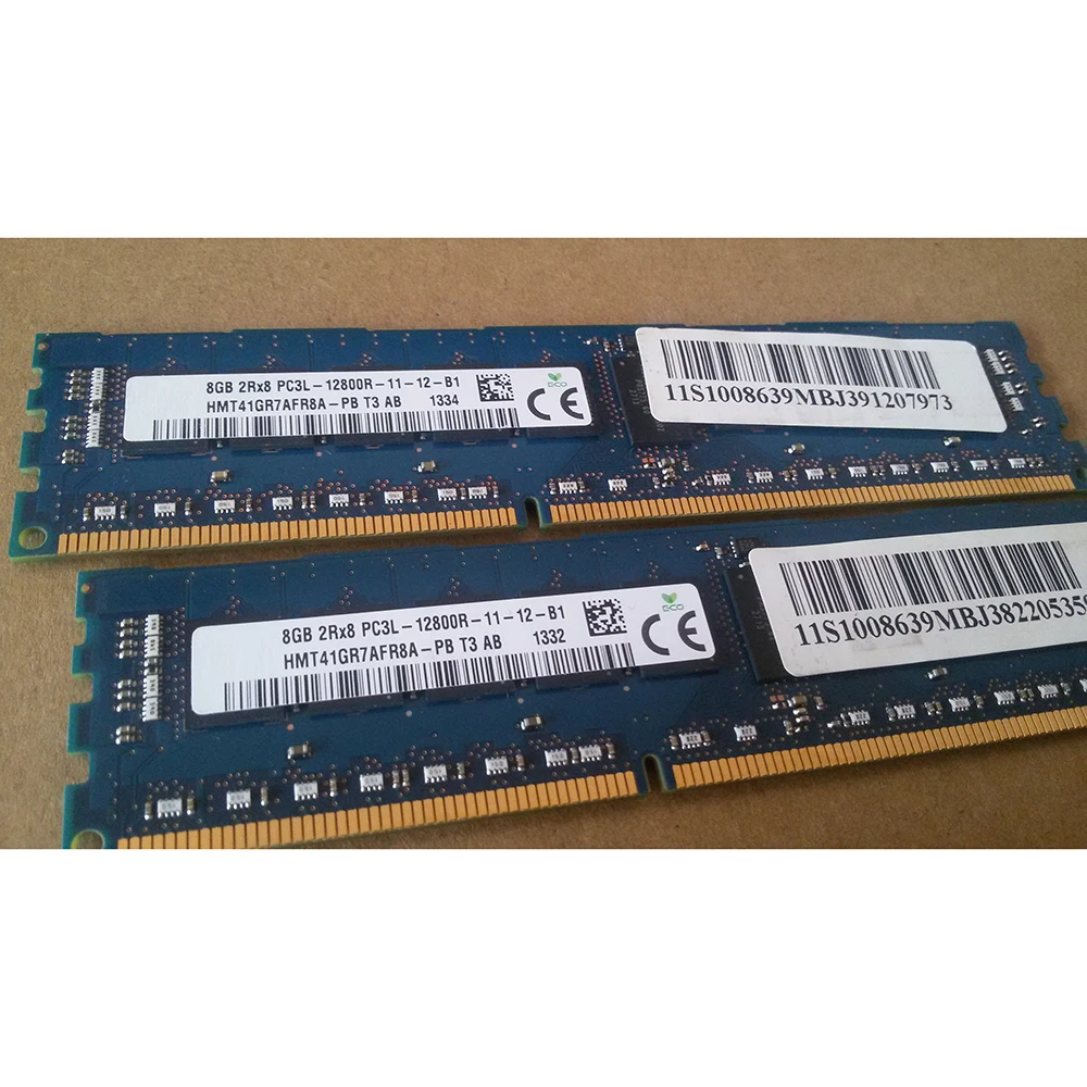 1Pcs For SK Hynix RAM 8GB 8G 2Rx8 DDR3L 1600 PC3L-12800R HMT41GR7AFR8A-PB Memory