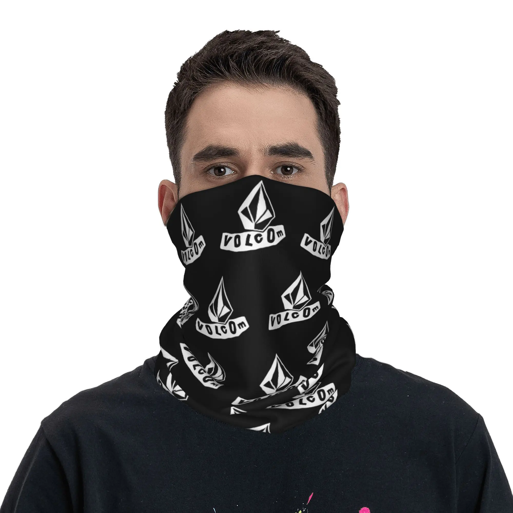 Custom Volcoms Logo Bandana Neck Gaiter UV Protection Face Scarf Cover Women Men  Headband Tube Balaclava