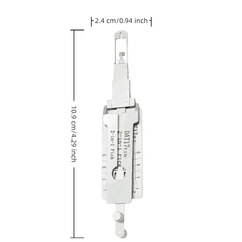 Lishi 2 in 1 DAT17 V.2 Dr Lock Pick Original Decoder Ignition Car Door Open for S-ubaru Models Vertical Milling
