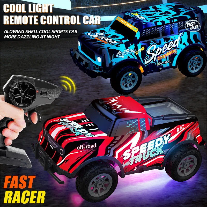 

Rc Car for Boys Pvc Remote Control Racing Car High Speed Pickup Off-Road Cars Climbing Truck Drifting Vehicle Children Gift