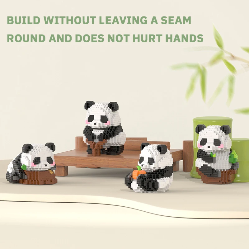 Creative DIY Assemable Animal Cute MINI Chinese Style Animal Panda Building Block Educational Boy Toys For Children Model Bricks