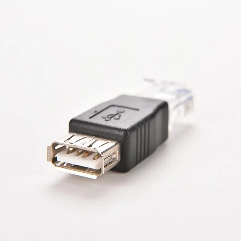 PC Crystal Head RJ45 Male to USB 2.0 AF A Female Adapter Connector Laptop LAN Network Cable Ethernet Converter Transverter Plug