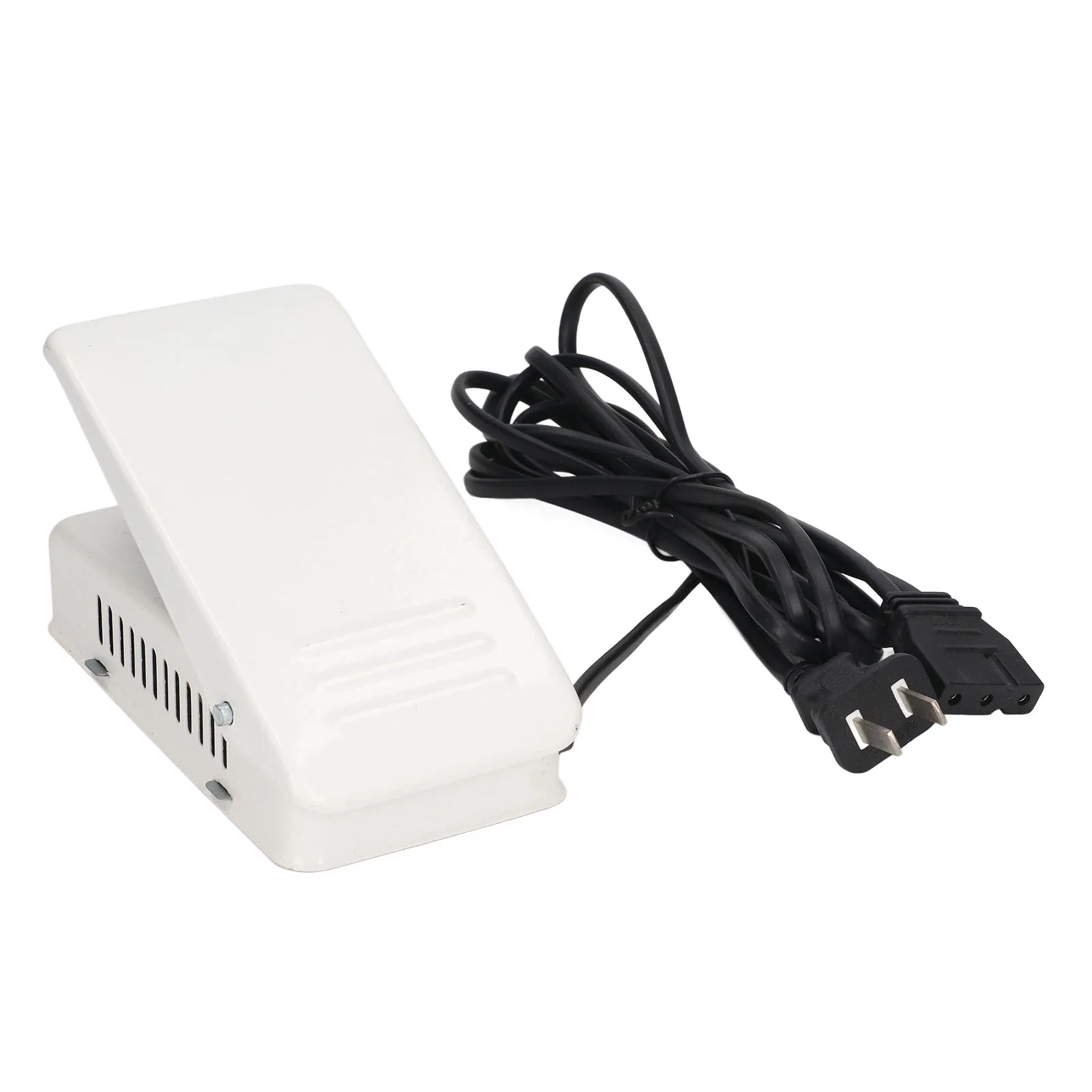 Sewing Machine Foot Pedal 2.5A Stainless Steel Nonslip Sewing Foot Pedal Replacement Foot Pedal for Household White US110V