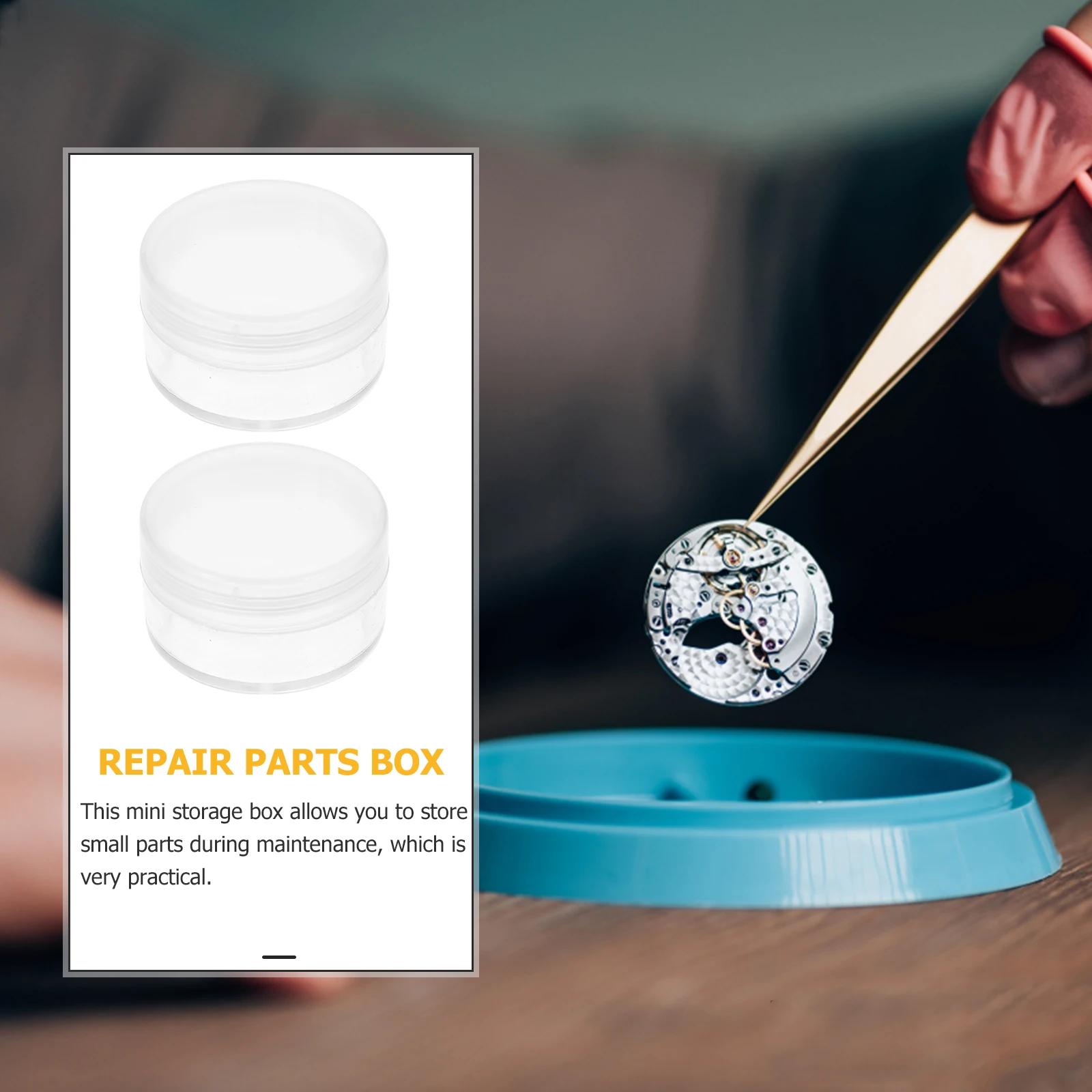 

10pcs Watch Repair Tool Box Durable Plastic Storage Case Transparent Parts Tray Organizer for Men Small Item Box