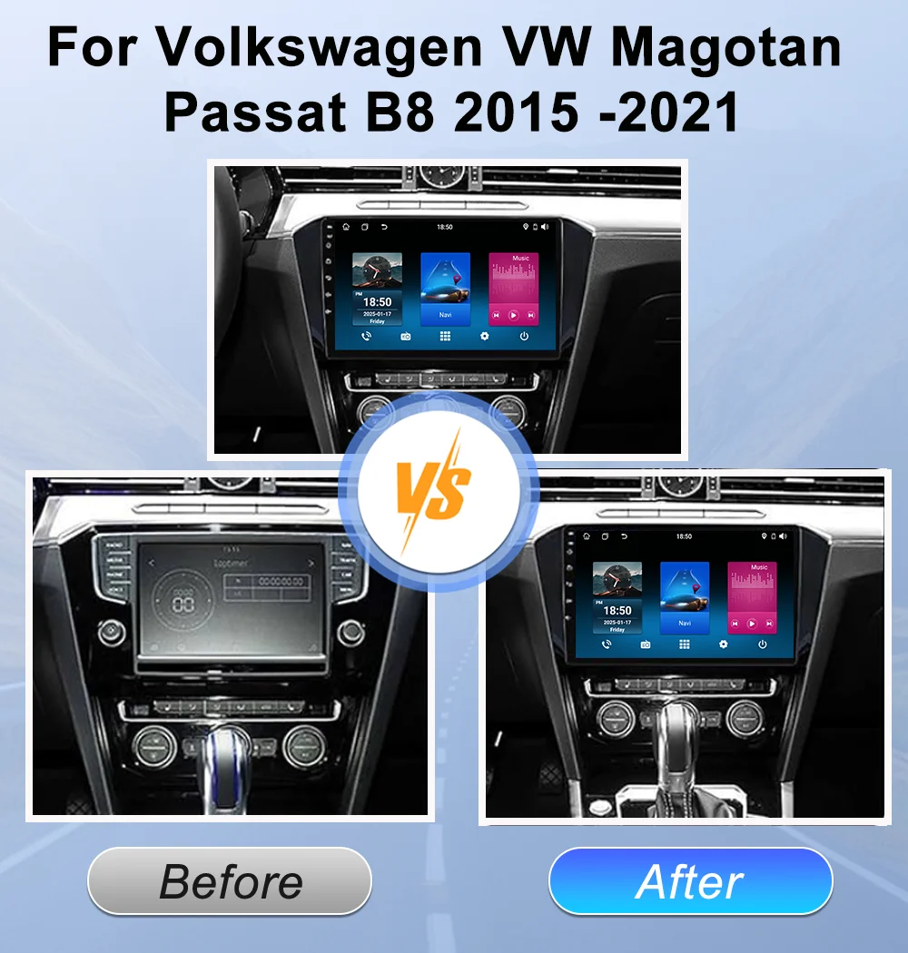 Android 15 Radio For Volkswagen VW Magotan Passat B8 2015 -2021 Auto Multimedia Video Player Navigation Stereo GPS Touch Screen