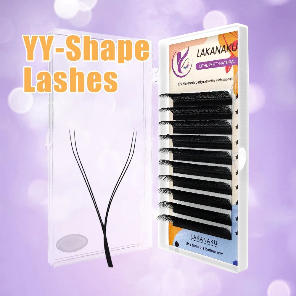 LAKANAKU YY C D L Shape Volume Lashes Y Eyelash Extensions Cilia and Brazilian Volume Cashmere Mink Eyelash Extensions Cilios YY