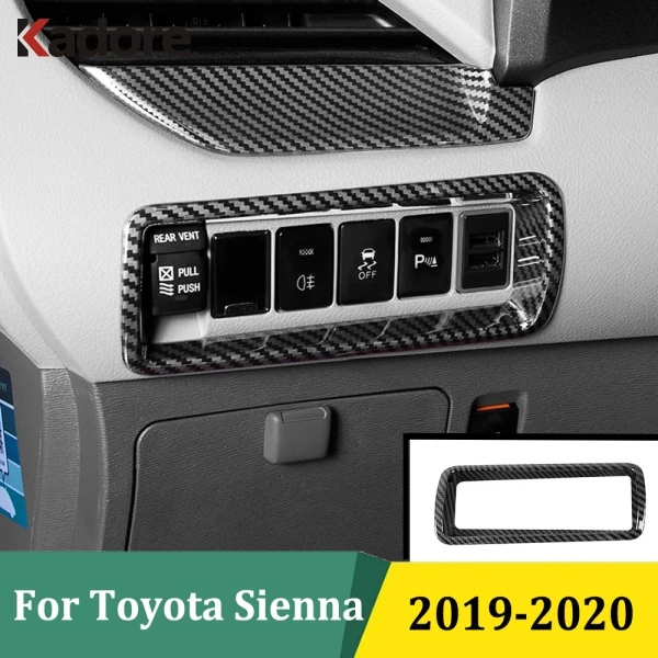 

Для Toyota Sienna 2019 2020 ABS углеродное волокно регулировка фар крышка переключателя отделка наклейка Стайлинг автомобиля аксессуары для интерьера