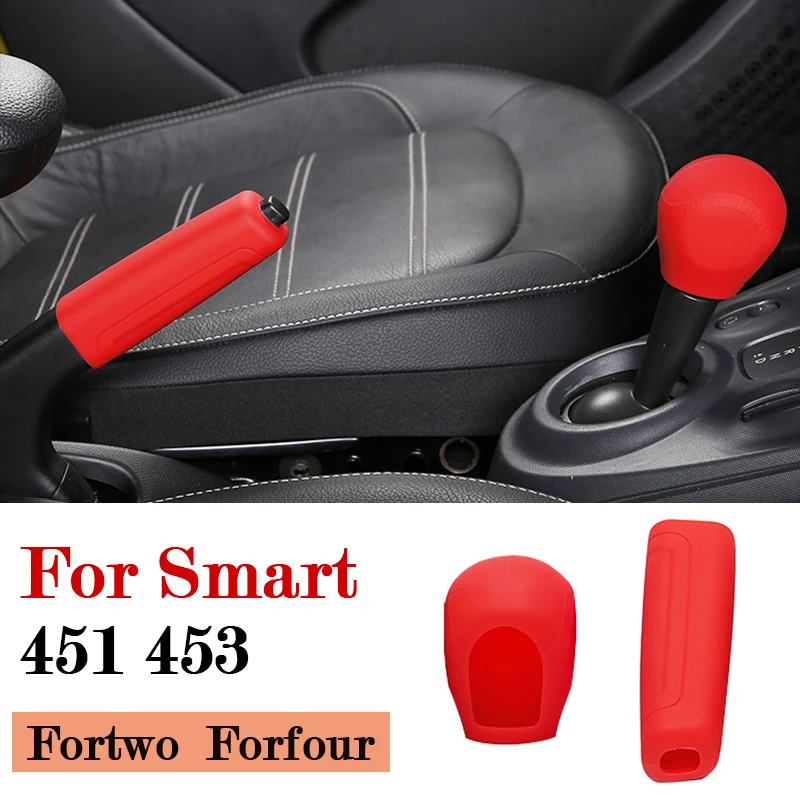 Car Handbrake Lever Gear Shift Lever Silicone Anti-skid Protective Cover For Smart 451 453 Fortwo Forfour Interior Accessories