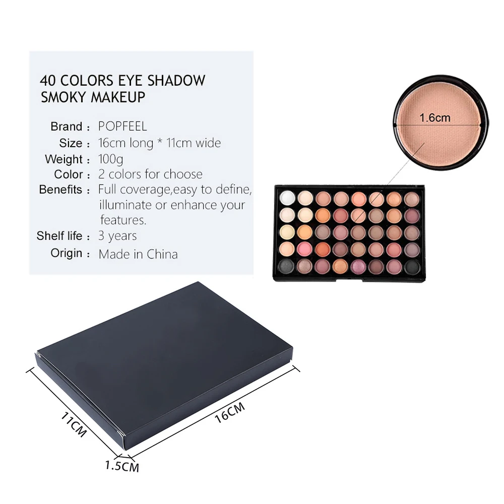 Paleta de sombras de ojos nacaradas, 40 colores, alta saturación, plástico, europeo y americano, gran oferta