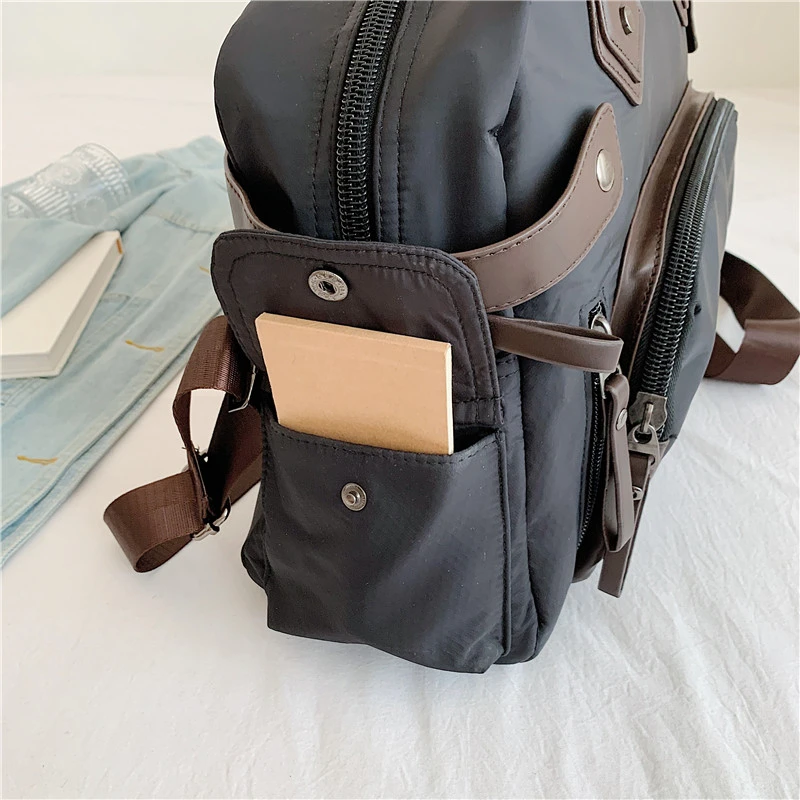 new nylon men\'s travel handbag Shoulder bag Luxury waterproof Large Capacity carrier combined Boston travel bag Coffee blue 01