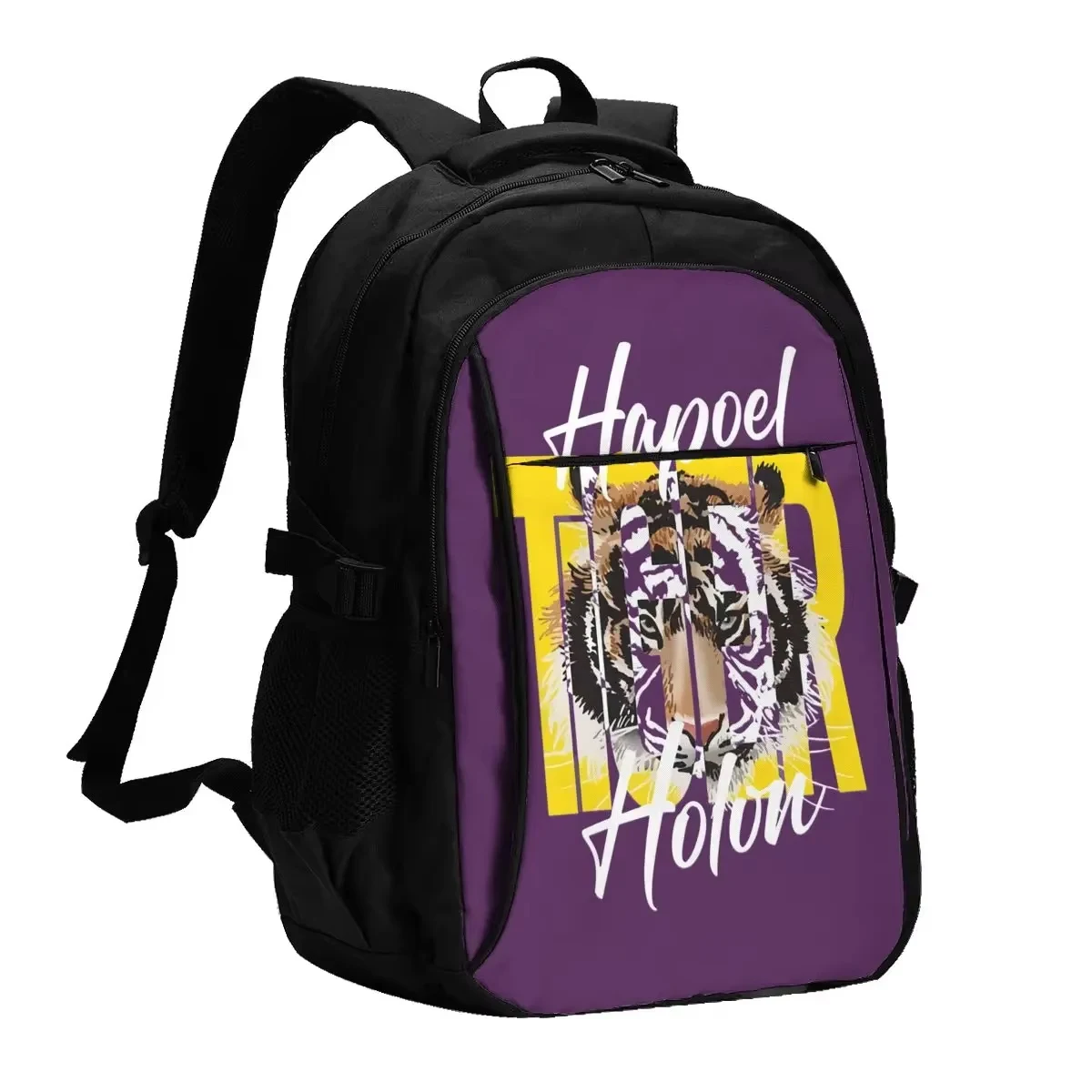 

Hapoel Holon Basketball Travel Laptop Backpack, Business Water Resistant Laptop Backpack with USB Charging Port, College Bag