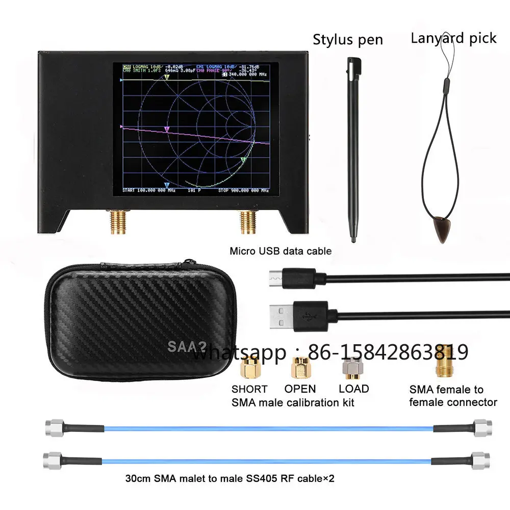 SAA2 NanoVNA V2 Vector Network Analyzer, 50kHz-3GHz HF VHF UHF Antenna Analyzer, High Precision RF Tester with Calibration Kit
