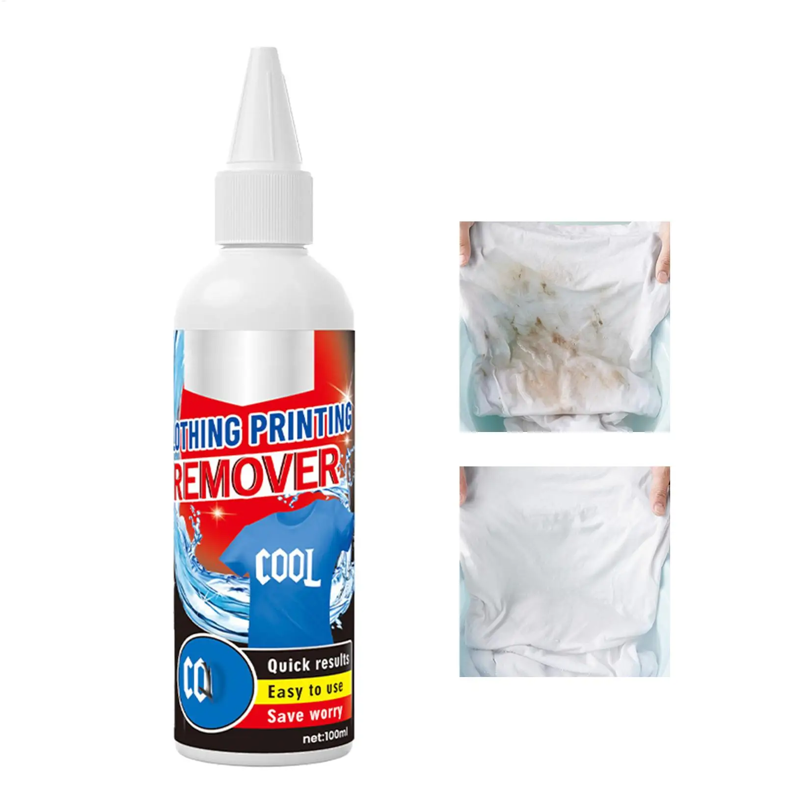 Clothing Printing Remover 100ml Fabric Adhesive Cleaner Stain Removal Liquid for T Shirts Uniforms Work Clothes Garment Care