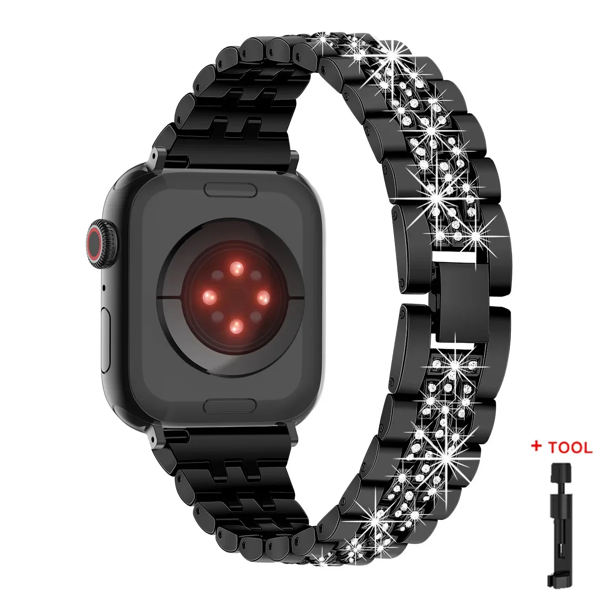 Women Diamonds Band for Apple Watch Ultra 3/2/1 49mm 46mm 42mm 45mm 44mm 41 40mm Metal Strap for Iwatch Series 11 10 9 8 7 6 5 4