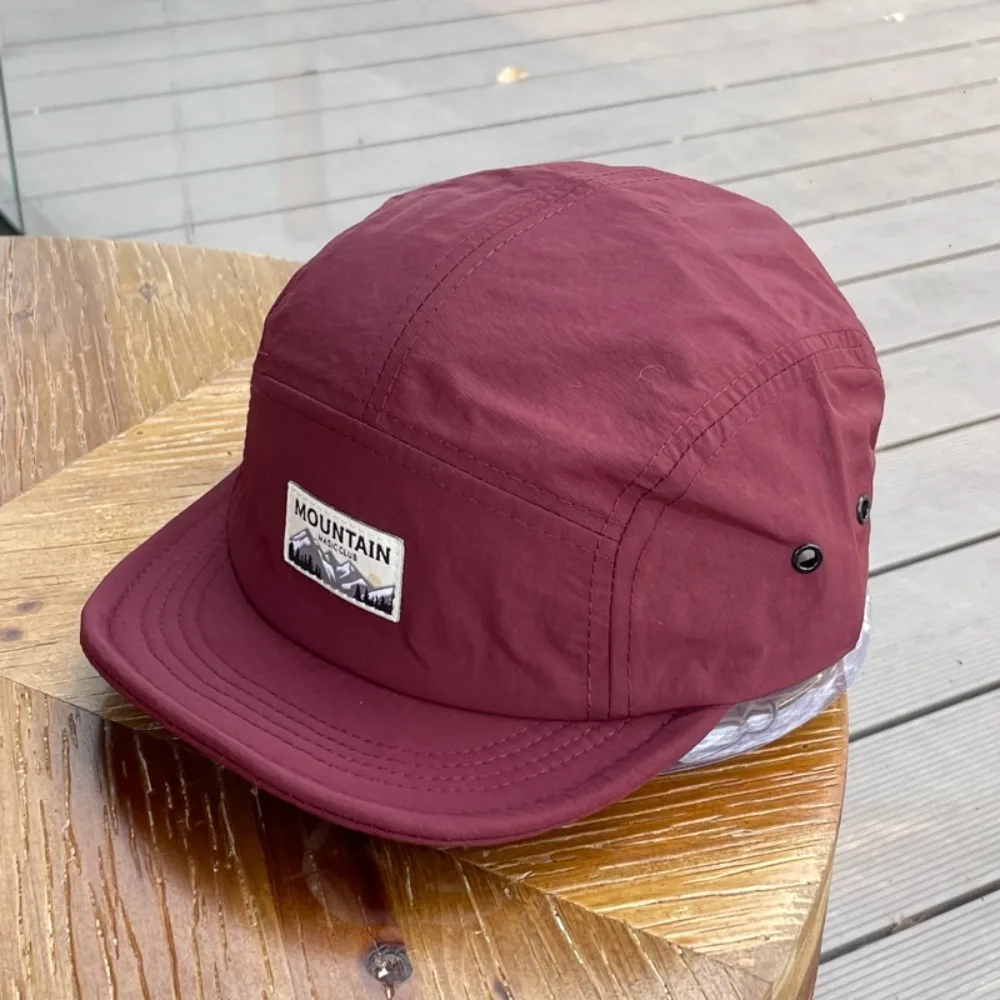 

Vintage Short Brim 5 Panel Cap Quick Dry Sun Protection Sports Running Cap Adjustable Embroidered Sunscreen Cap Women Men