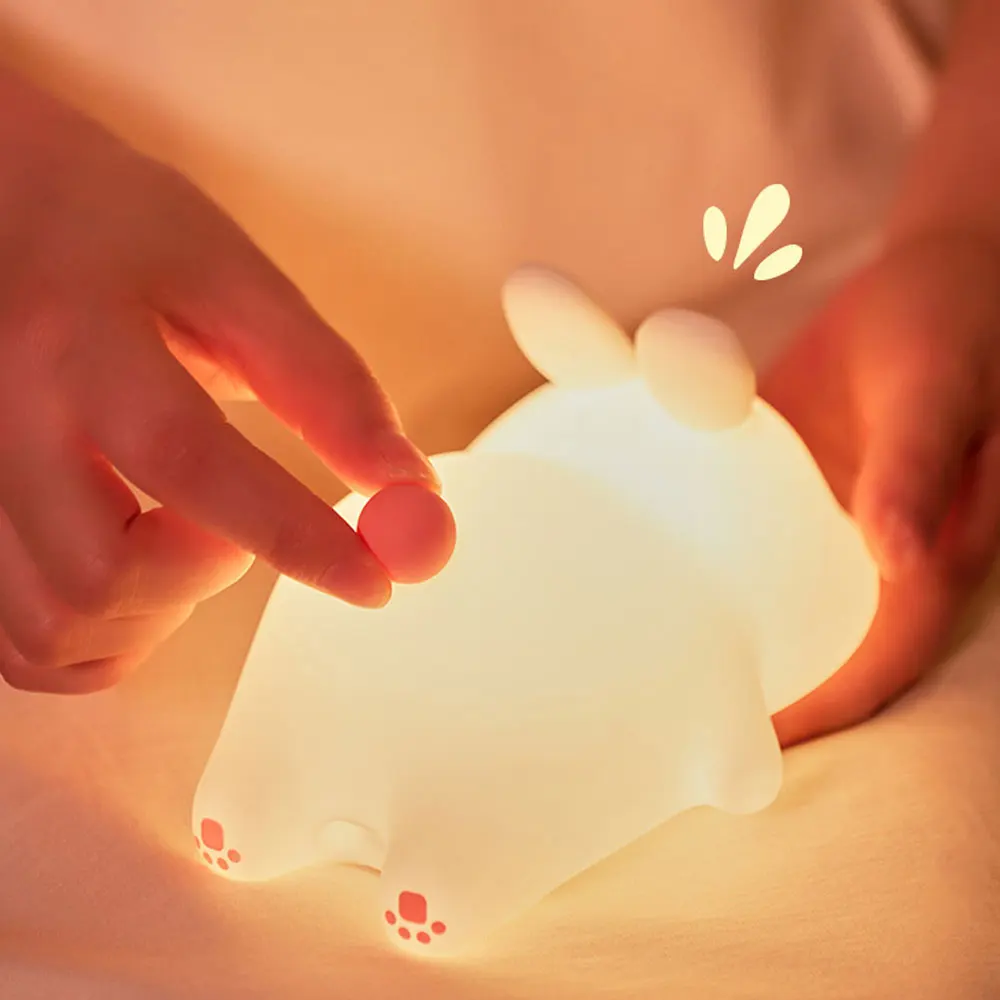 Imagem -04 - Big Face Rabbit Patting Night Light Brinquedo Colorido Ornamentos Bonito