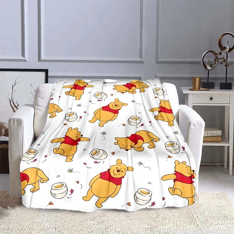 Disney Winnie The Pooh Pattern Blanket Warm Soft Fluffy Kids and Adult Sofa Bed Throw Blanket Outdoor Travel Camping Sheet Gift