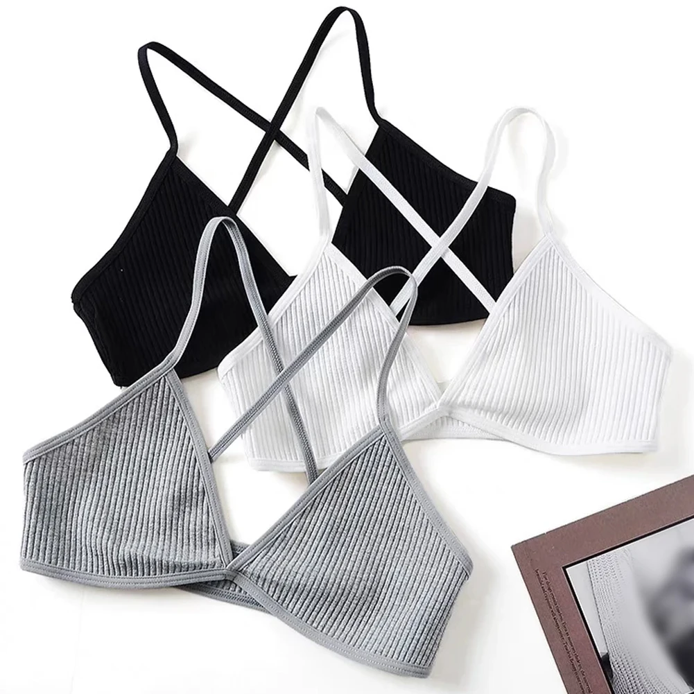 Women Sexy Seamless Deep-V Bra Triangle No Wire Bra Crop Tops Bralette Backless Without Steel Ring Bra Ultra-thin Female Bras