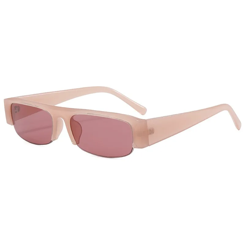 UV400 Light Weight Thick Rectangle Half-frame Sunglasses Bold 90s Y2K Chunky Frame Comfortable for Women Men Outdoor Travel