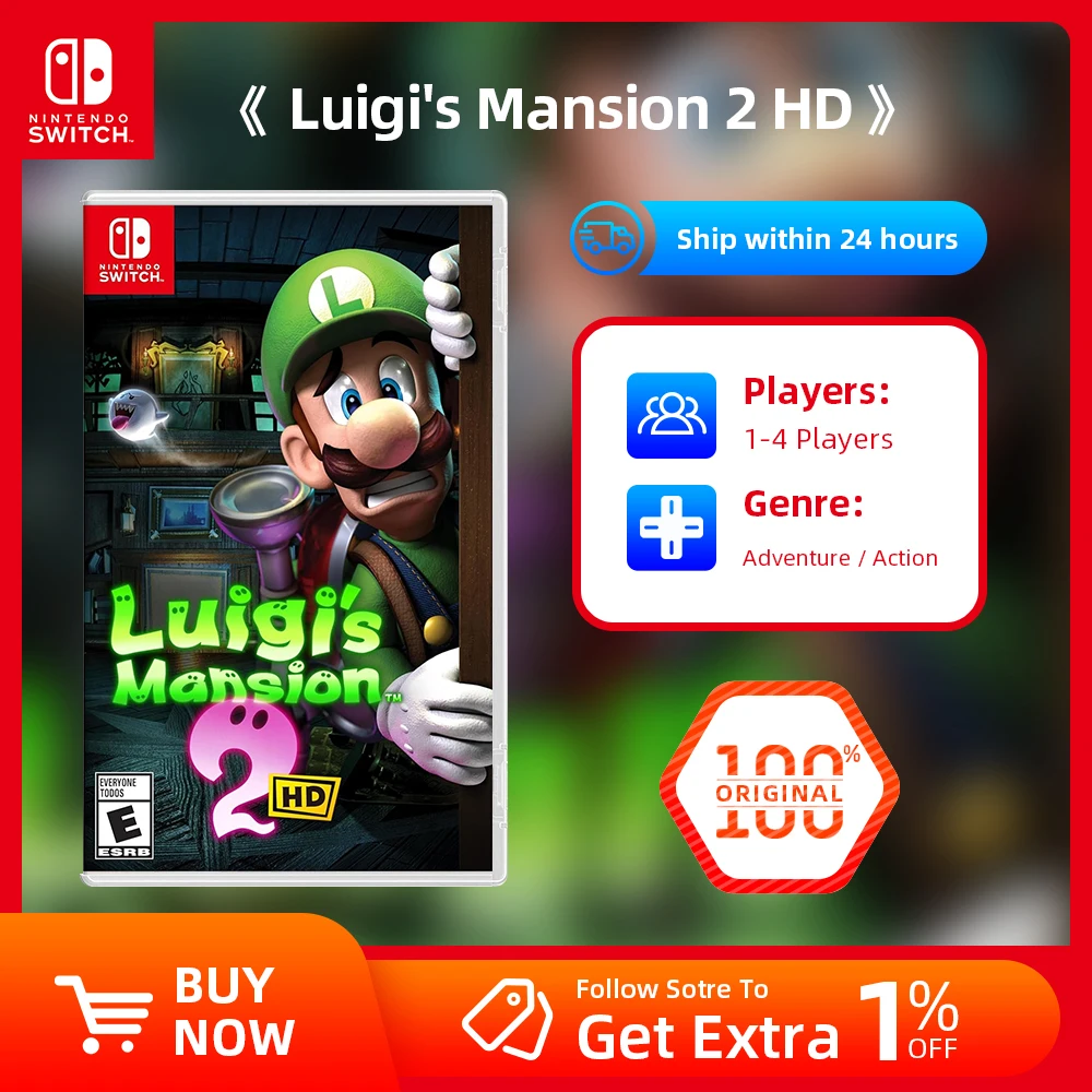 Nintendo Switch Game - Luigi's Mansion 2 HD - TV Tabletop Handheld Play Modes Genre Platformer Action for Switch OLED Lite