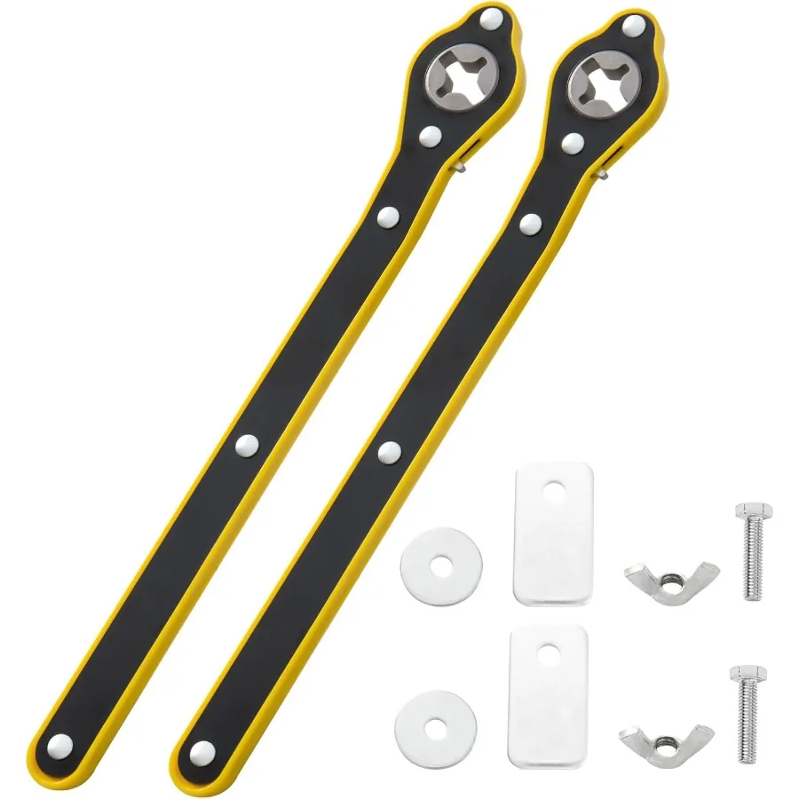 

2 шт., автоматический трудосберегающий трещоточный ключ, универсальный поворотный на 360 градусов шиномонтажный ключ с храповым механизмом и ножничным домкратом, ручка скорости подъема до