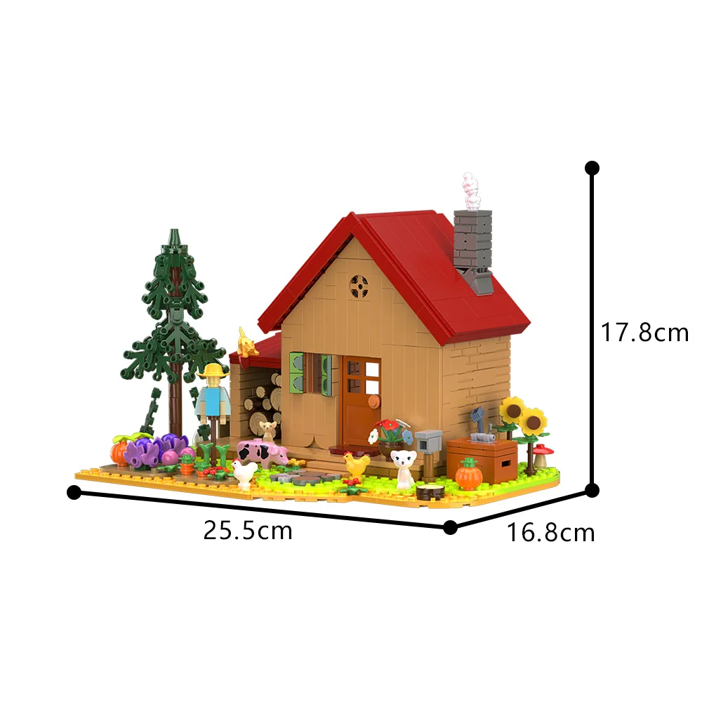 MOC ไอเดียเกม Stardewed Valley Farm House สุนัขสัตว์ต้นไม้พืช Building Block ชุด DIY ปริศนาของเล่นสําหรับของขวัญเด็ก 766 PCS