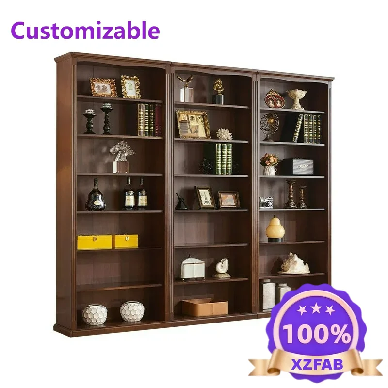Customizable American all solid wood bookshelf free combination without door